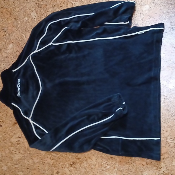 Snoop Dogg Vintage Oversize Black Velour Track Jacket With White Piping Men's L - Picture 8 of 10